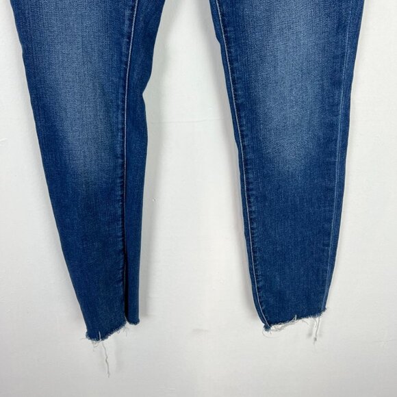 Madewell 9" Mid-Rise Skinny Jeans Button Fly Raw Hem Size 25 GUC I1684 - Picture 4 of 14